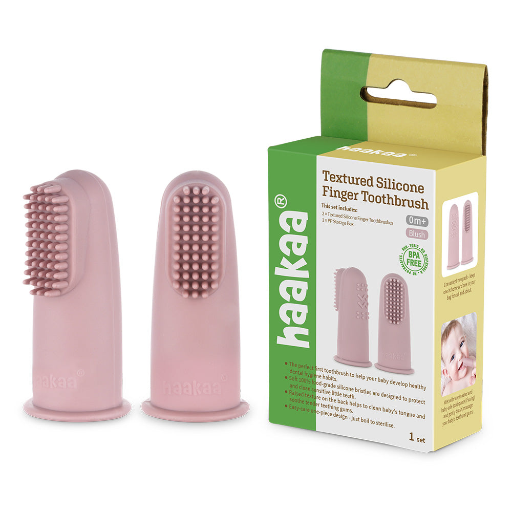 Textured Silicone Finger Toothbrush 2pc