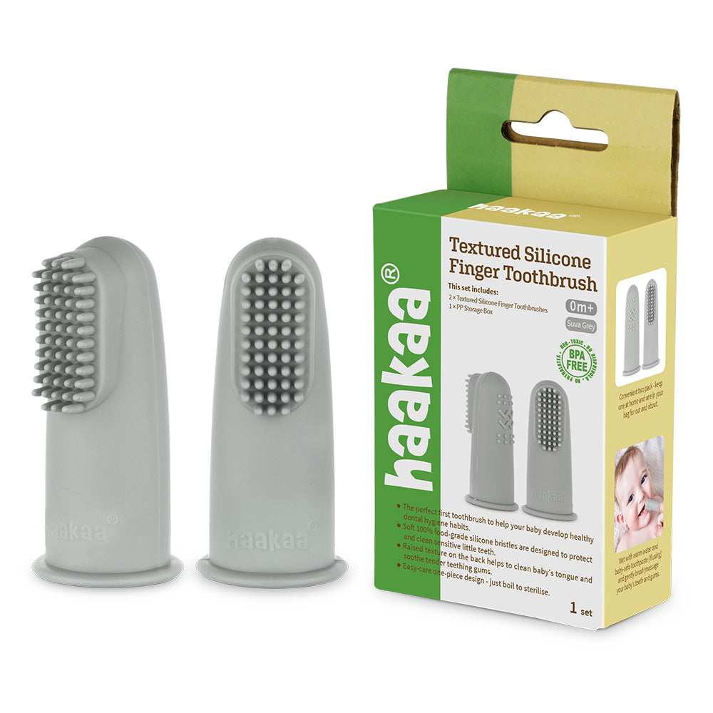 Textured Silicone Finger Toothbrush 2pc