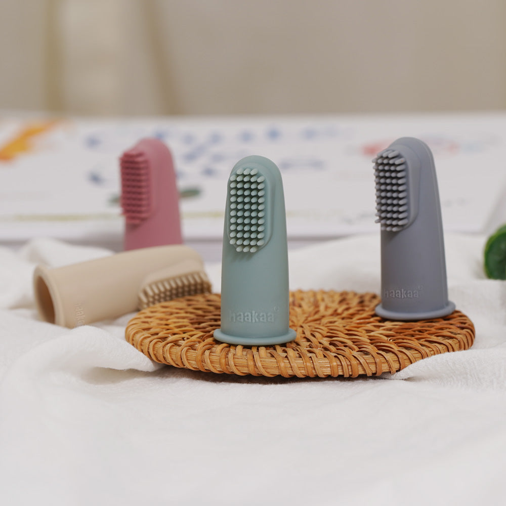 Textured Silicone Finger Toothbrush 2pc