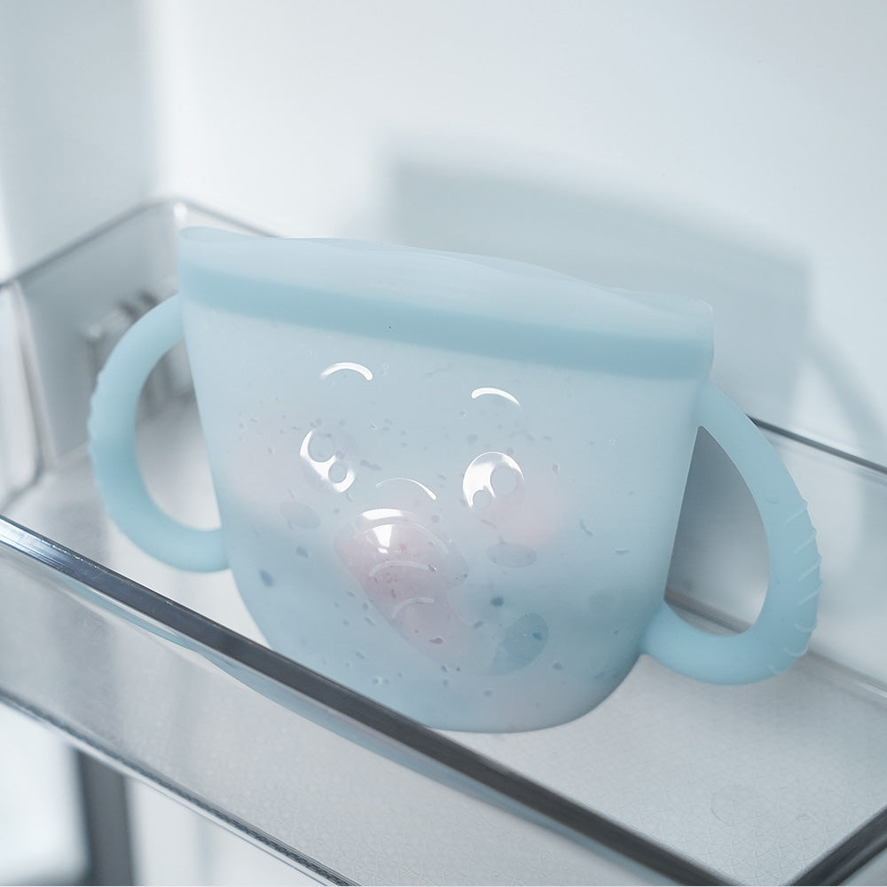 Snack-N-Seal Silicone Pouch - Elephant - Mist Blue