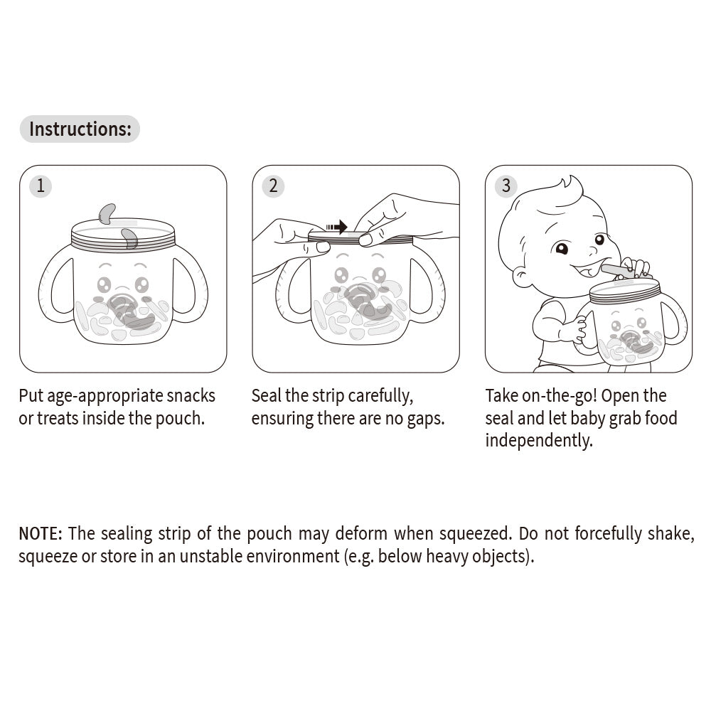 Snack-N-Seal Silicone Pouch - Elephant - Mist Blue