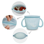 Snack-N-Seal Silicone Pouch - Elephant - Mist Blue